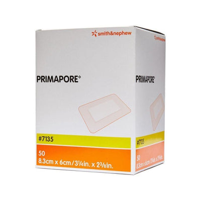 Primapore Adhesive Non-Woven Absorbent Wound Dressings 8.3cm x 6cm x50