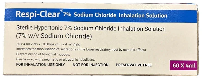 Respi-Clear 7% Hypertonic Sodium Chloride Inhalation Solution (60x4ml ...
