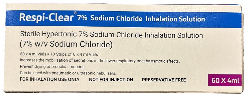 Respi-Clear 7% Hypertonic Sodium Chloride Inhalation Solution (60x4ml)