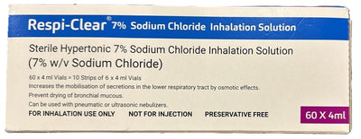 Respi-Clear 7% Hypertonic Sodium Chloride Inhalation Solution (60x4ml)