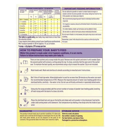SMA First Infant Baby Milk Powder Formula From Birth 1.2kg (2x600g)
