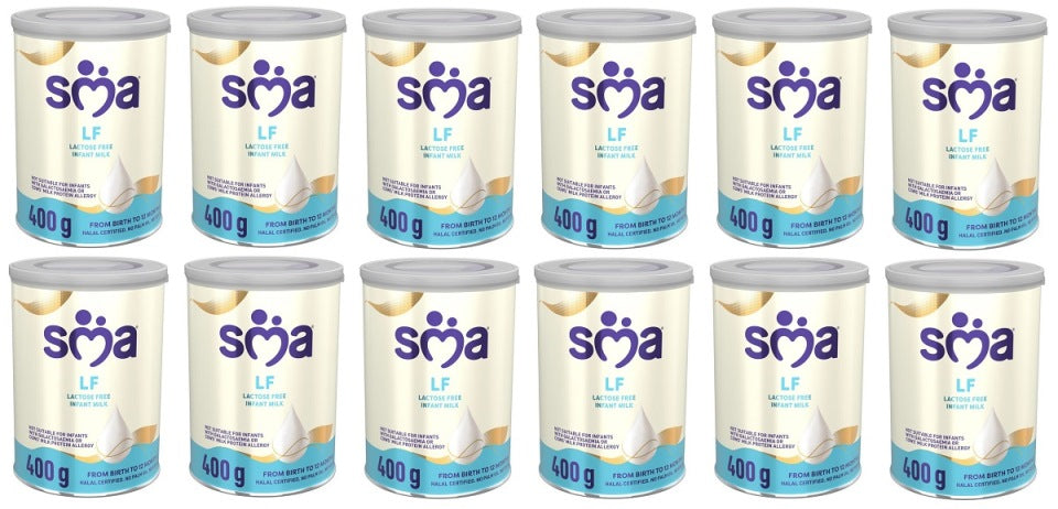 12x SMA Lactose Free 400g Advanced Gold System Infant Milk Formula & Omega 3 & 6