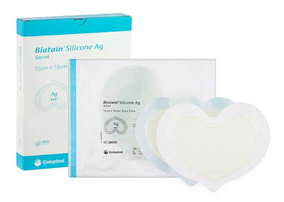 Biatain Silicone AG Silver Sacral/Sacrum 15cm x 19cm (Pack of 5) -   Coloplast EasyMeds Pharmacy
