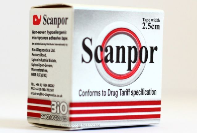 Scanpor Microporous Surgical Tape - 1.25cm, 2.5cm or 5cm x 5M Rolls