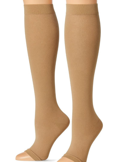 Scholl Softgrip Ultima Stockings Class 1 Below Knee Open Toe Natural Large