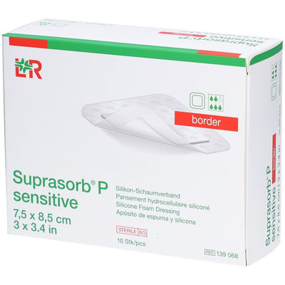 Suprasorb P Sensitive Border Silicone Dressing 7.5cm x 8.5cm x 10