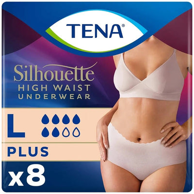 TENA Lady Silhouette Pants Plus Creme Large x 6 Packs of 8 Incontinence Pants