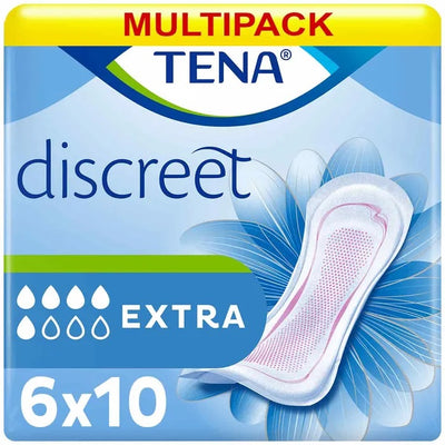 Tena Discreet Extra Incontinence Pads 10 x 6 Packs