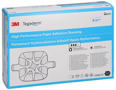 Tegaderm Foam Adhesive Dressing 8.8cm x 8.8cm, Pack of 10 (Ref 90610)