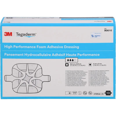 Tegaderm Foam Adhesive Dressing 8.8cm x 8.8cm, Pack of 10 (Ref 90610)