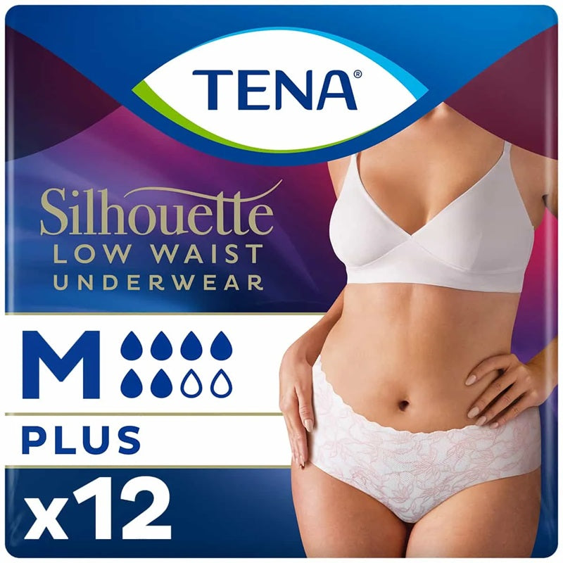 TENA Silhouette Incontinence Pants Plus Low Waist White Medium x 12