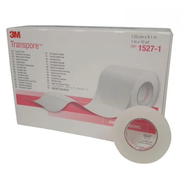 3M Transpore Surgical Tape Hypoallergenic | 1.25cm x 9.1m x 24 Rolls