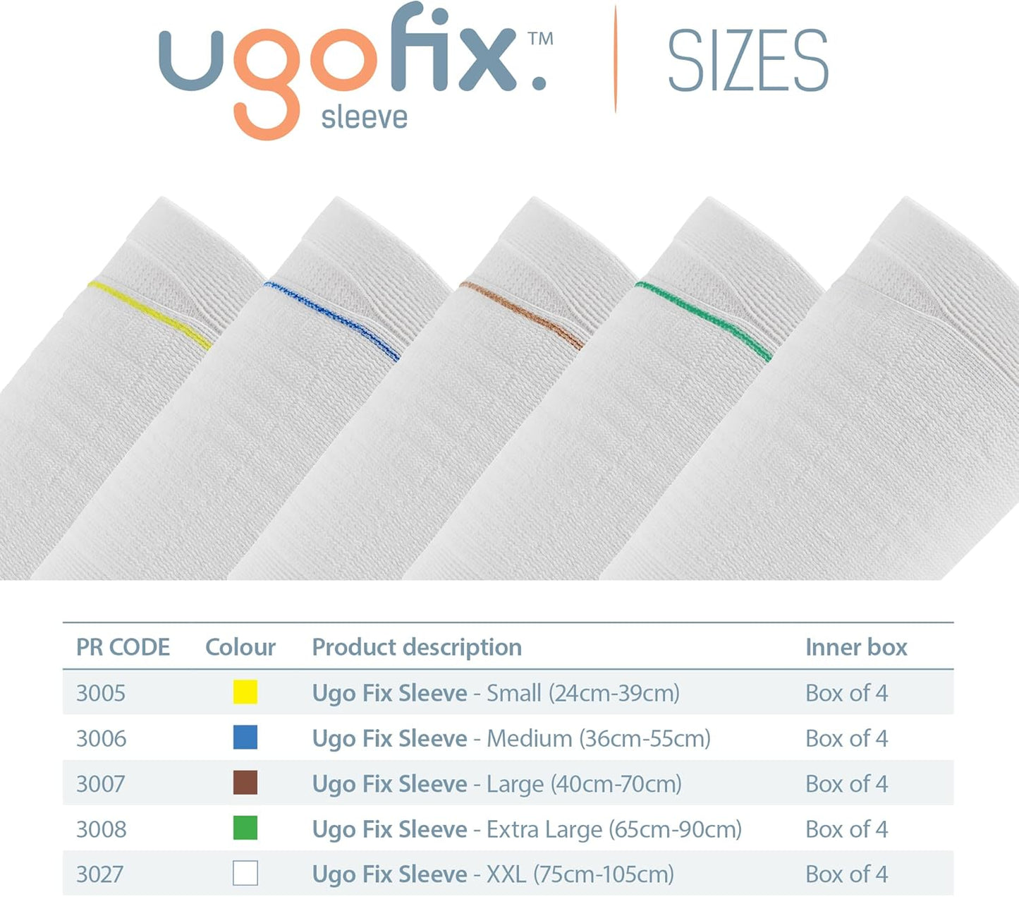 Ugo Fix Sleeve Catheter Bag Sleeve for Urine/Drainage Bags Pack of 4 (Sml 24-39cm)