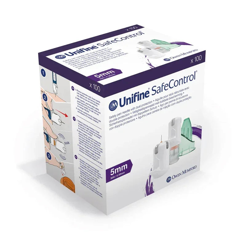 Unifine SafeControl 5mm 30G Safety Pen Needles | EasyMeds Pharmacy