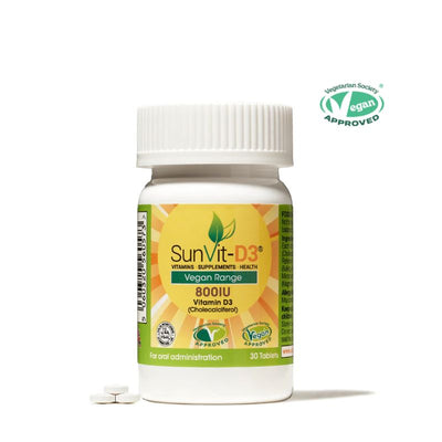 SunVit D3 800IU Vegan Cholecalciferol Tablets x 30