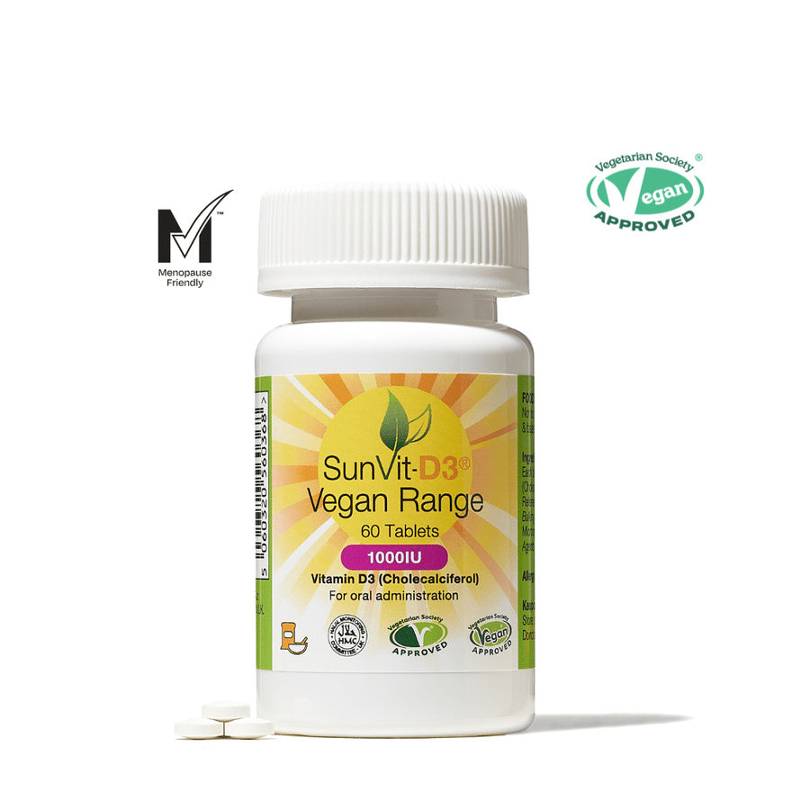 SunVit-D3 vegan 1,000 IU tablets x 60 - front packaging