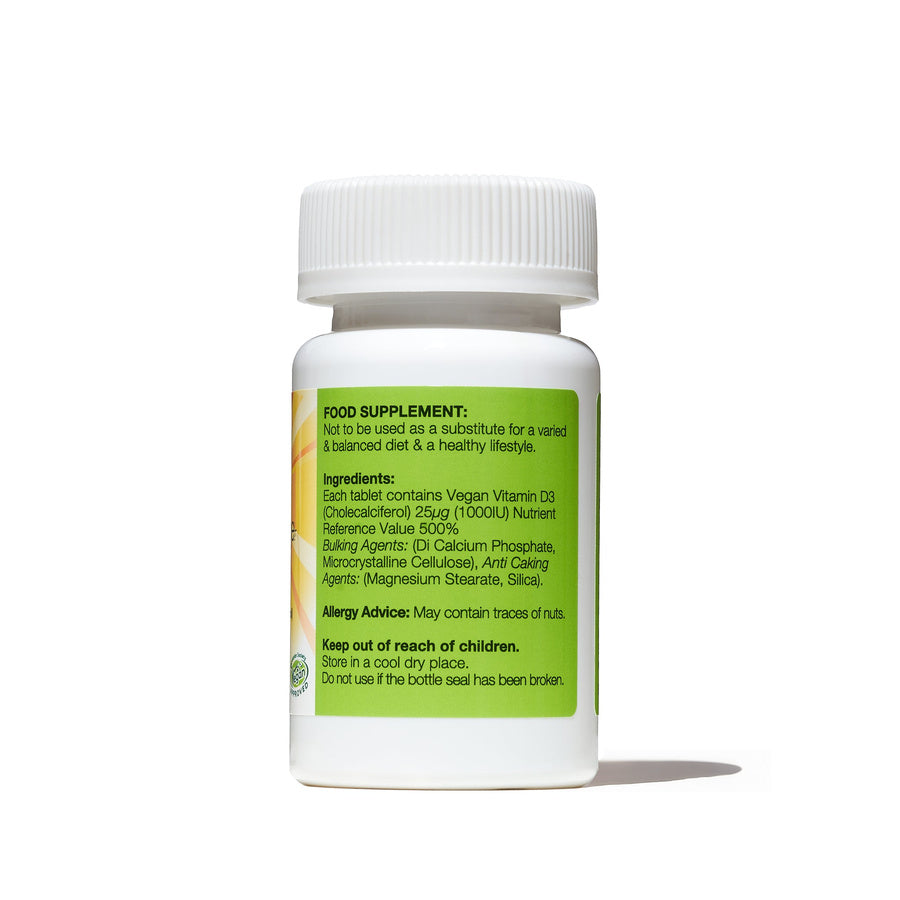 SunVit-D3 vegan 1,000 IU tablets x 60 - ingredients and directions