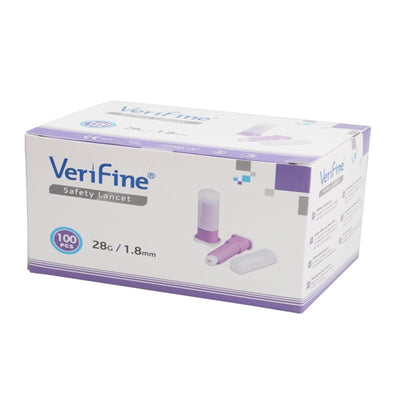 Neon Verifine Safety Lancets 28G 1.8mm x 100