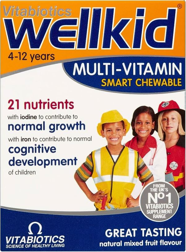 Vitabiotics WellKid Multi-Vitamin Smart Chewable Tablets x 30 (4-12 Yrs) -   Vitabiotics EasyMeds Pharmacy