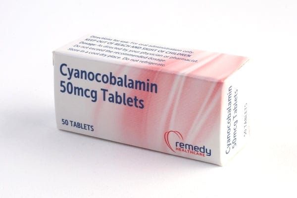Cyano cobalamin Vitamin B 12 50mcg Tablets x 50 -   Essential EasyMeds Pharmacy