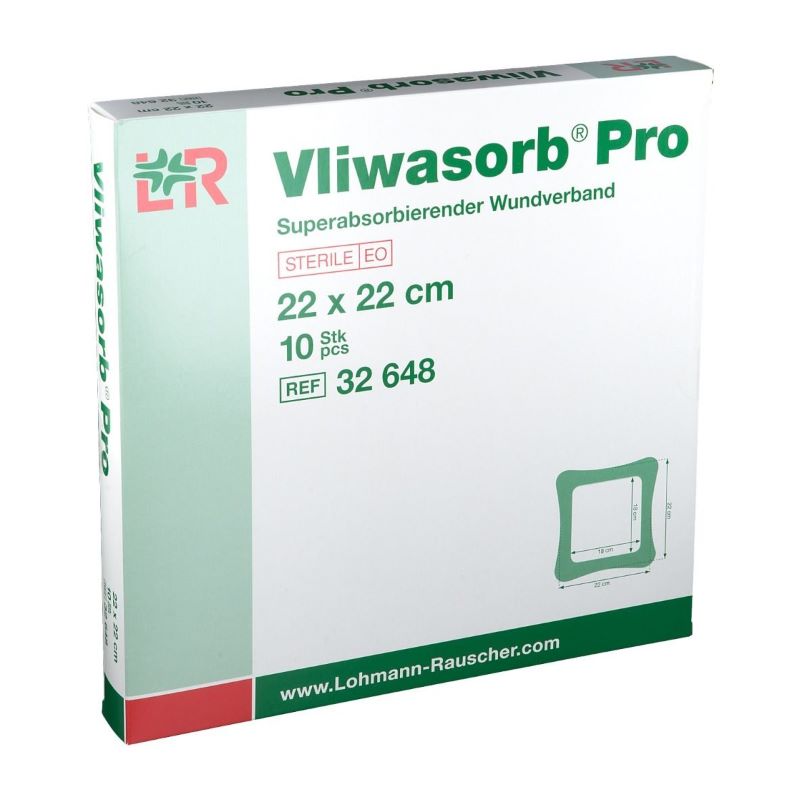 Vliwasorb Pro Non-Adhesive Super Absorbent Sterile Dressing 22cm x 22cm x 10