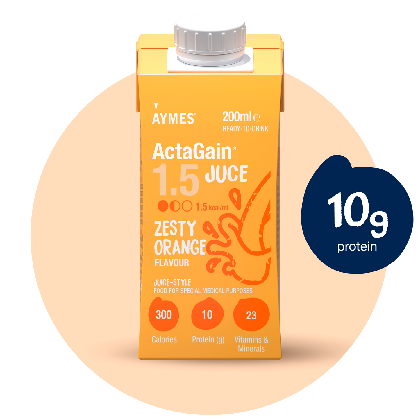 ActaGain 1.5 Juce Zesty Orange 200ml Tetra Pak