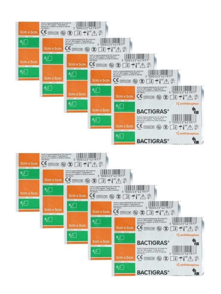 Bactigras Wound Dressings 5cm x 5cm x 25