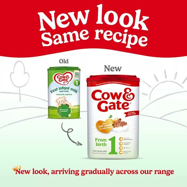 Cow & Gate 1 First Baby Milk Formula Powder from Birth 800g x 6