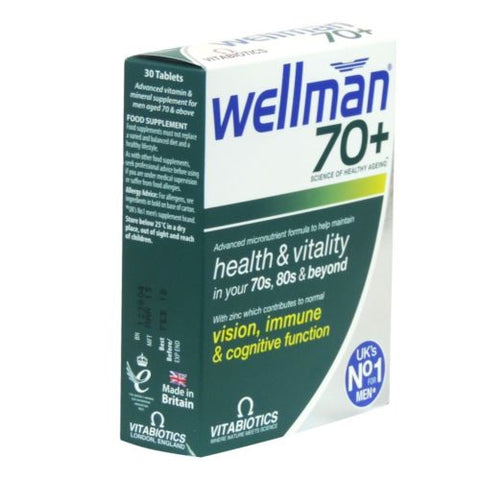Wellman 70+ Tablets Pack of 30 Vitamins - Wellman