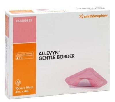 2 x 10 - ALLEVYN Gentle Border 10cm x 10cm Adhesive Foam Dressings 66800270 | EasyMeds Pharmacy