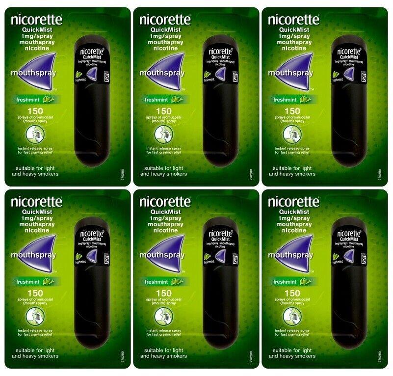 Nicorette QuickMist Freshmint Mouthspray 1mg (6 x 150 Sprays) -   Nicorette EasyMeds Pharmacy
