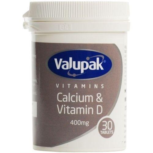 Valupak Calcium Tablets with Vitamin D 400mg x 30 Valupak