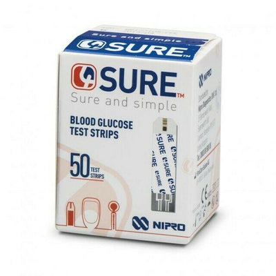 4Sure Blood Glucose Test Strips x 50 | EasyMeds Pharmacy