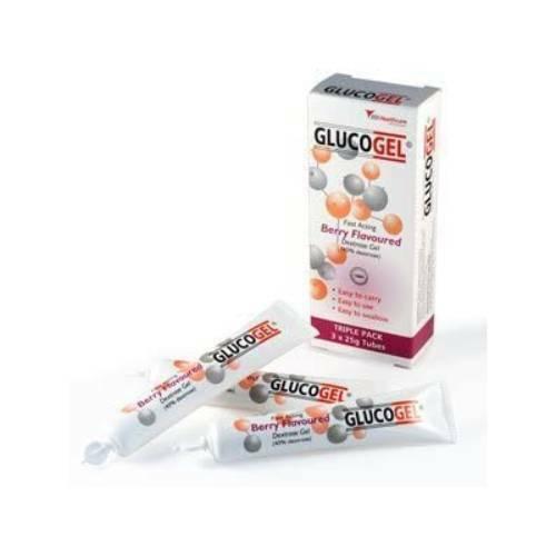 Glucogel Berry Flavoured Fast Acting Glucose Gel 25g x 3 Diabetic Care - Glucose Gel