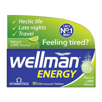 Wellman Energy Lime Flavour Tablets x 10 by Vitabiotics -   Vitabiotics EasyMeds Pharmacy