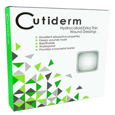 Cutiderm Hydrocolloid Extra Thin Wound Dressings 5cm x 5cm x 10
