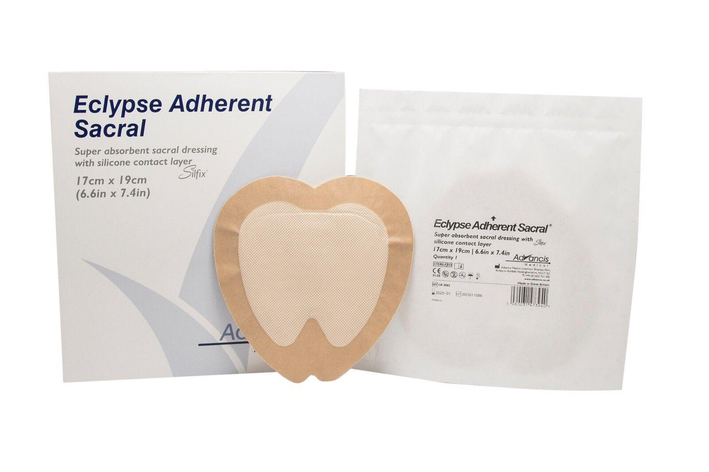 Eclypse Adherent Sacral Sacrum Absorbent Water Resistant Backing 17cm x 19cm  CR3985 -   Eclypse EasyMeds Pharmacy
