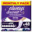 Always Discreet Incontinence Pads Women Ultimate Night x 48