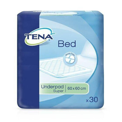 TENA Bed Super Incontinence Bed Pads 60cm x 60cm - 8 Packs of 30