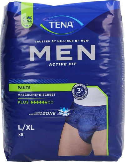 Tena Men Active Fit Incontinence Pants Large x 8 Pants