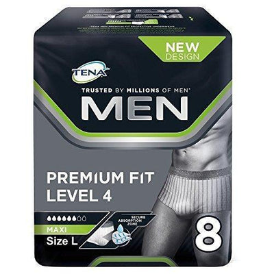 TENA Men Premium Fit Protective Incontinence Underwear Level 4 - Large x 8 -   Tena EasyMeds Pharmacy
