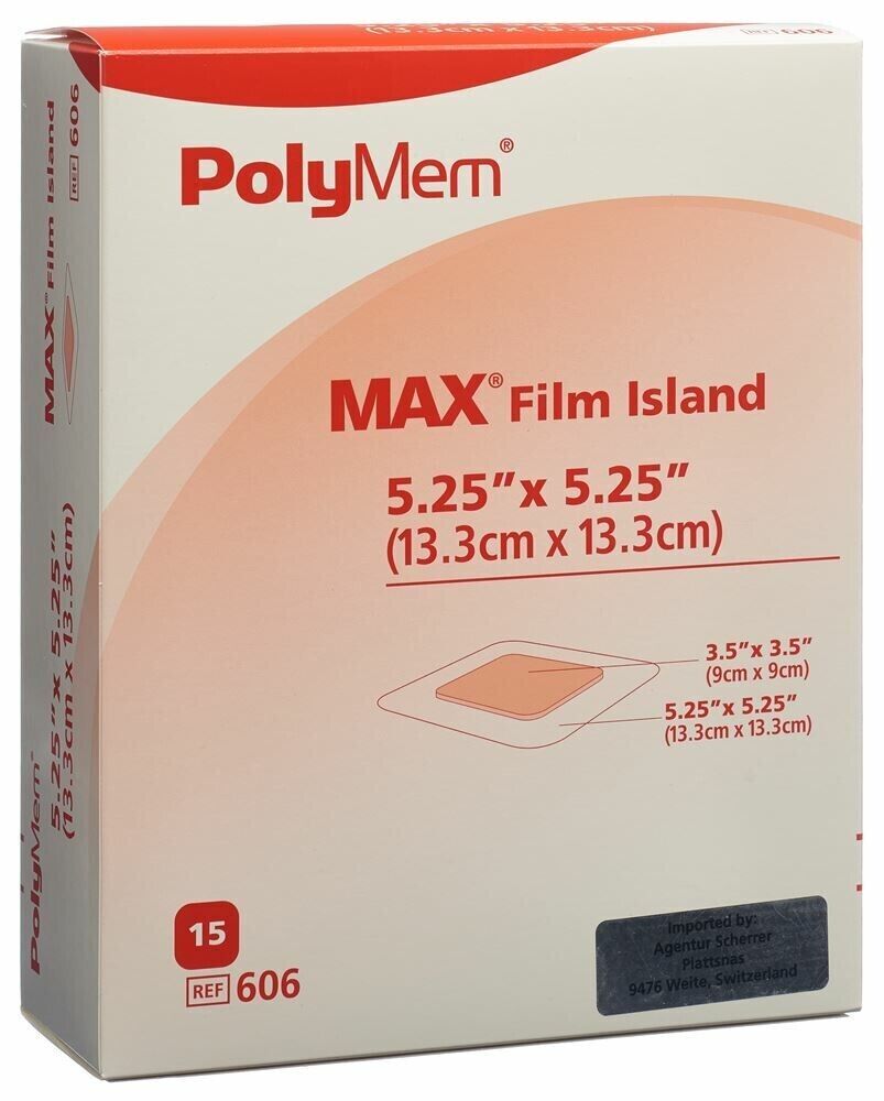 Max Dressing PolyMem MAX Island Film Dressing 13.3cm x 13.3cm x 15 – EasyMeds Pharmacy