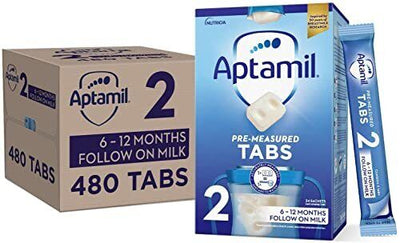 Aptamil 2 Follow On Baby Milk Formula Tabs, 6-12 Months, 120 x 4 Packs (480)