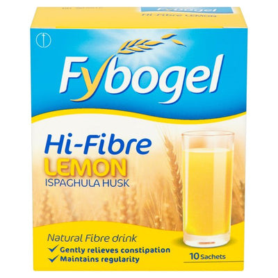 Fybogel Hi Fibre Sachets x 10/30 (Orange, Lemon) Laxatives - Fybogel