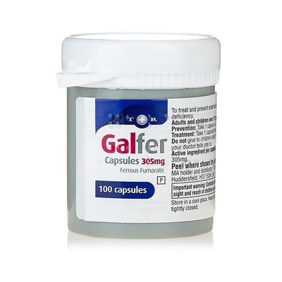 Galfer 305mg Ferrous Fumarate Capsules x 100 Vitamins/Supplements - Iron