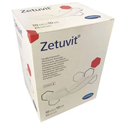 Zetuvit Sterile Cellulose First Aid Wound Injury Absorbent Dressings 3 Sizes Paul Hartmann