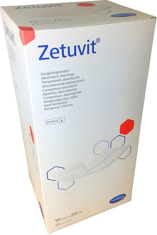 Zetuvit Sterile Absorbent Dressing Pads, 10cm x 20cm x 25 Paul Hartmann
