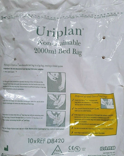URIPLAN Non-Drainable Bed Bag 2000ml x 10 bags (D8420) -   Bard EasyMeds Pharmacy