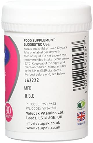 Valupak Folic Acid Tablets 400mcg x 90 Vitamins/Supplements - Folic Acid