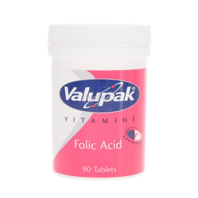 Valupak Folic Acid Tablets 400mcg x 90 Vitamins/Supplements - Folic Acid
